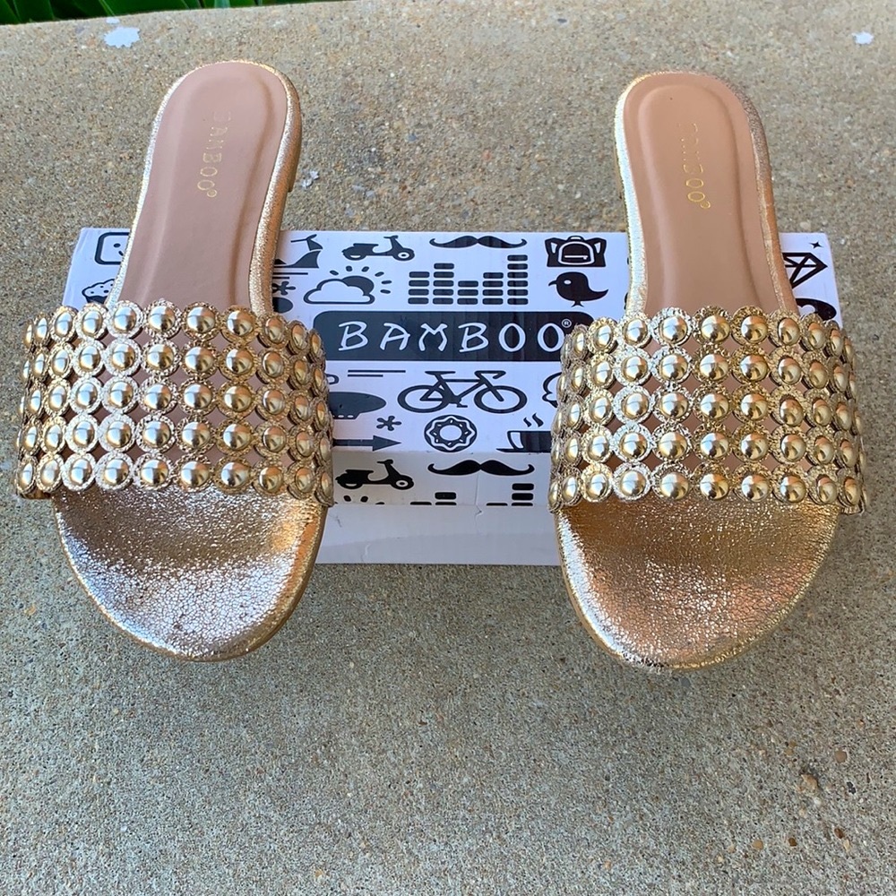Blush & Gold Studded Sandals main image 0